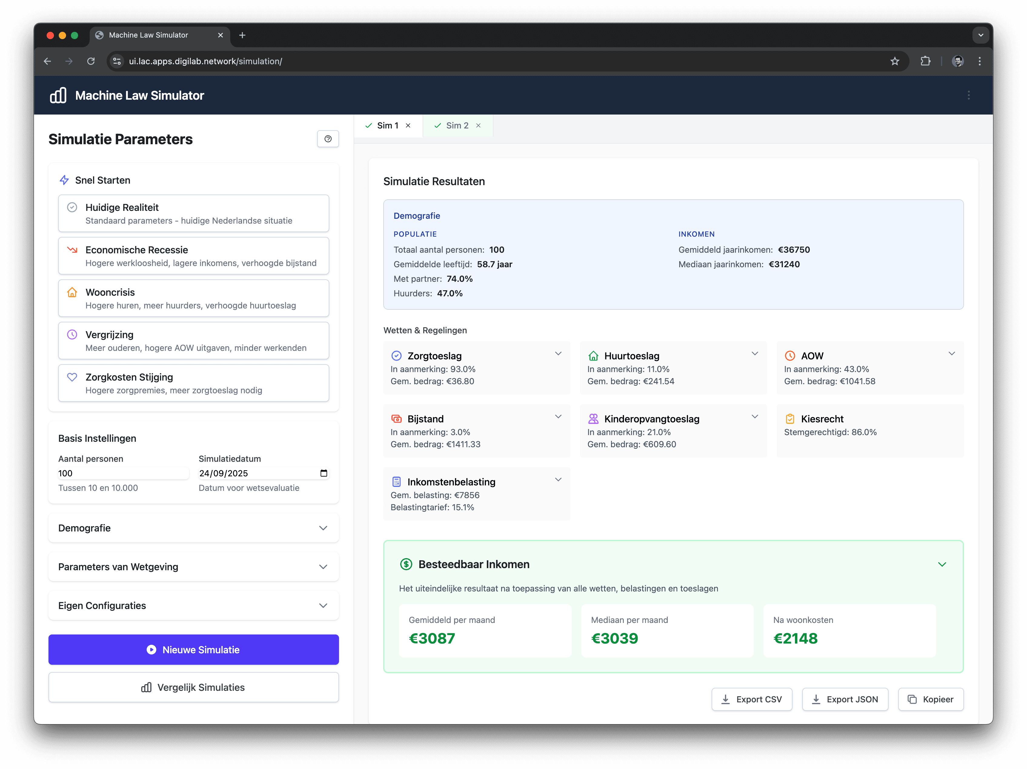 Simulatie omgeving voor het testen van wetgeving